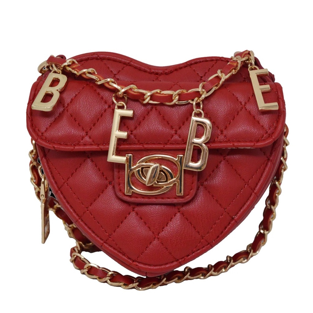 ❤️ New Crossbody Quilted Heart Red Bag with Gold Chain